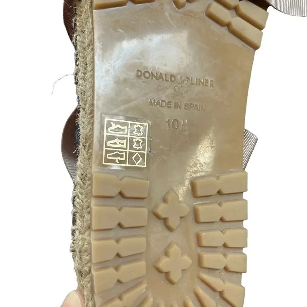 Donald Pliner Esther Leather Espadrille Sandal 10 Copper Metallic Snake